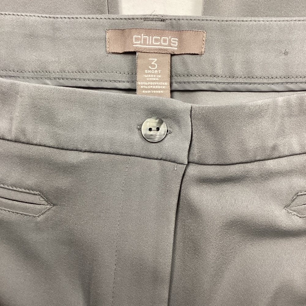 Chicos Gray Dress Pants Sz 3 - Picture 9 of 10